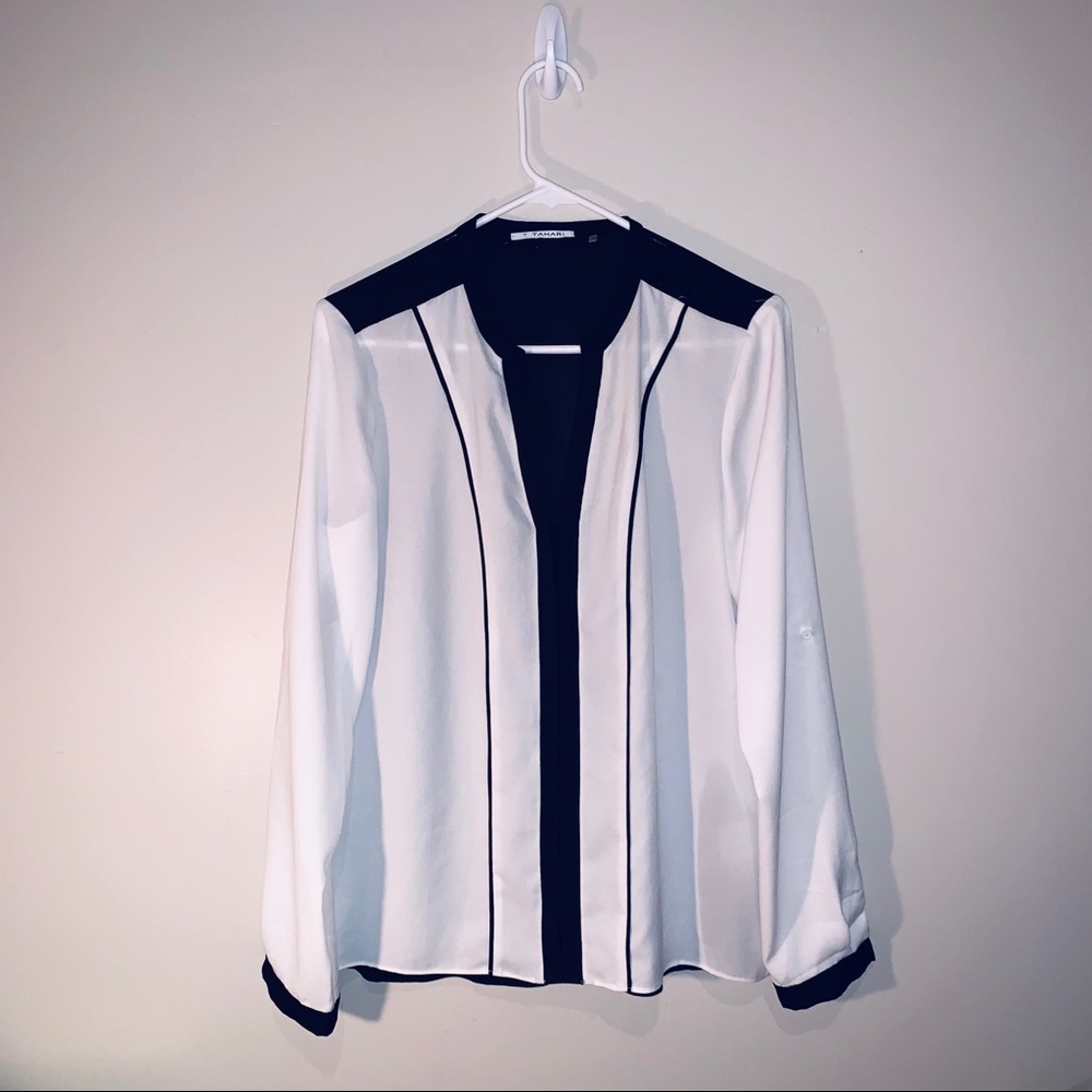 Tahari Split Neck Blouse